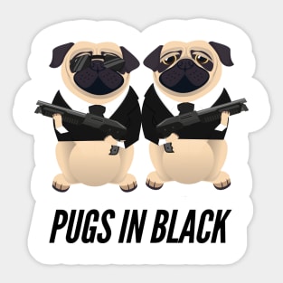 Pugs in Black Sticker